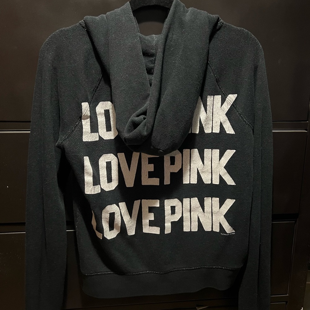 Victoria’s Secret love pink zip up hoodie size small - Picture 2 of 3